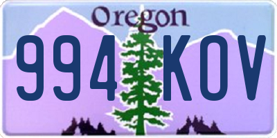 OR license plate 994KOV