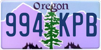 OR license plate 994KPB