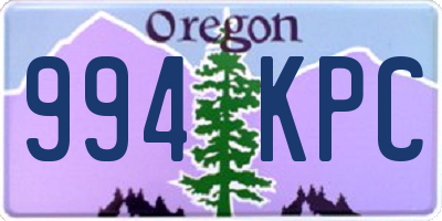 OR license plate 994KPC
