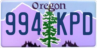 OR license plate 994KPD