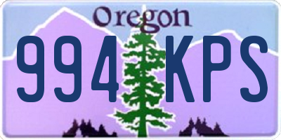OR license plate 994KPS