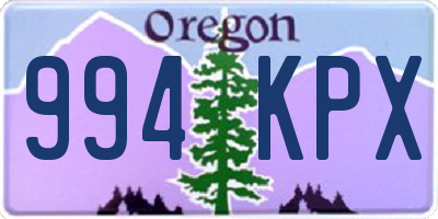 OR license plate 994KPX