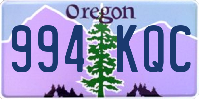 OR license plate 994KQC