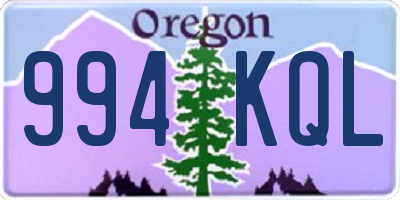 OR license plate 994KQL