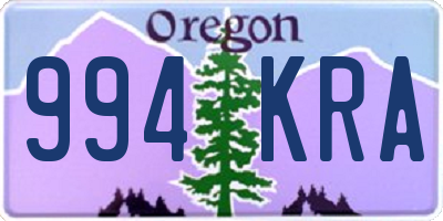 OR license plate 994KRA