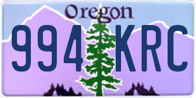 OR license plate 994KRC