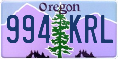 OR license plate 994KRL