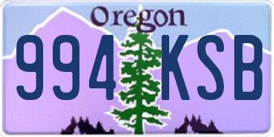 OR license plate 994KSB