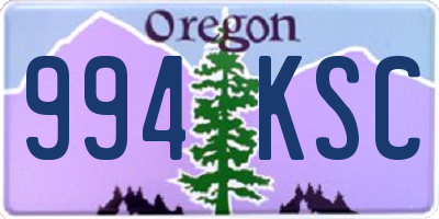 OR license plate 994KSC