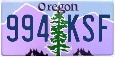 OR license plate 994KSF