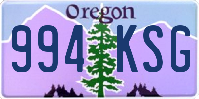 OR license plate 994KSG