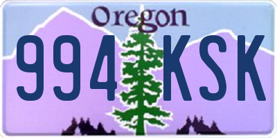 OR license plate 994KSK