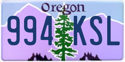 OR license plate 994KSL