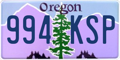 OR license plate 994KSP