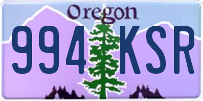 OR license plate 994KSR