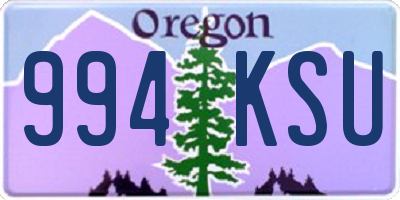 OR license plate 994KSU