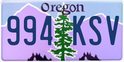 OR license plate 994KSV