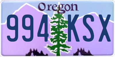 OR license plate 994KSX