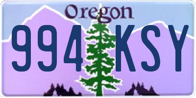 OR license plate 994KSY