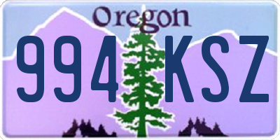 OR license plate 994KSZ