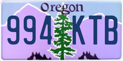 OR license plate 994KTB