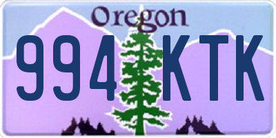 OR license plate 994KTK