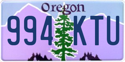 OR license plate 994KTU