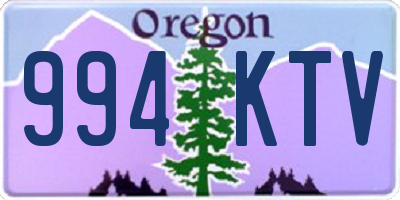 OR license plate 994KTV