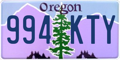 OR license plate 994KTY