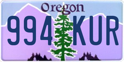 OR license plate 994KUR
