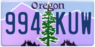 OR license plate 994KUW