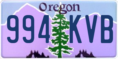 OR license plate 994KVB