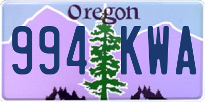 OR license plate 994KWA
