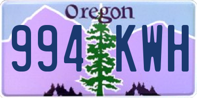 OR license plate 994KWH