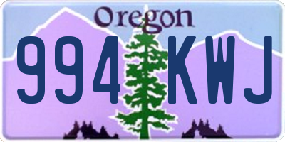 OR license plate 994KWJ