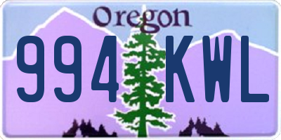 OR license plate 994KWL