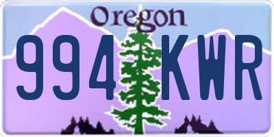 OR license plate 994KWR