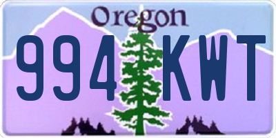 OR license plate 994KWT