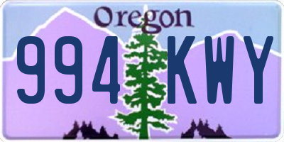 OR license plate 994KWY