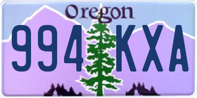OR license plate 994KXA