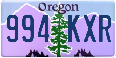 OR license plate 994KXR