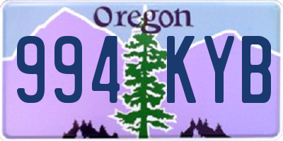OR license plate 994KYB