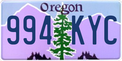 OR license plate 994KYC