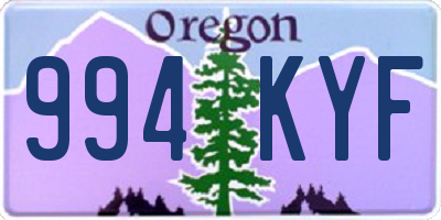 OR license plate 994KYF