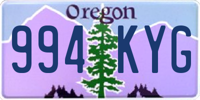 OR license plate 994KYG