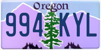 OR license plate 994KYL