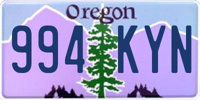 OR license plate 994KYN