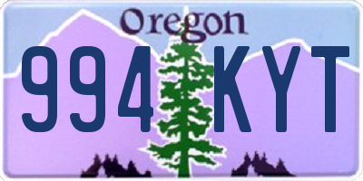 OR license plate 994KYT