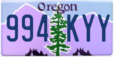 OR license plate 994KYY