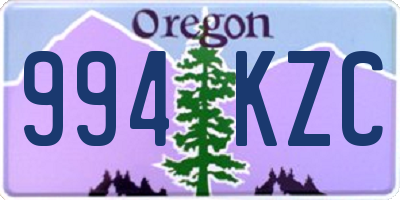 OR license plate 994KZC